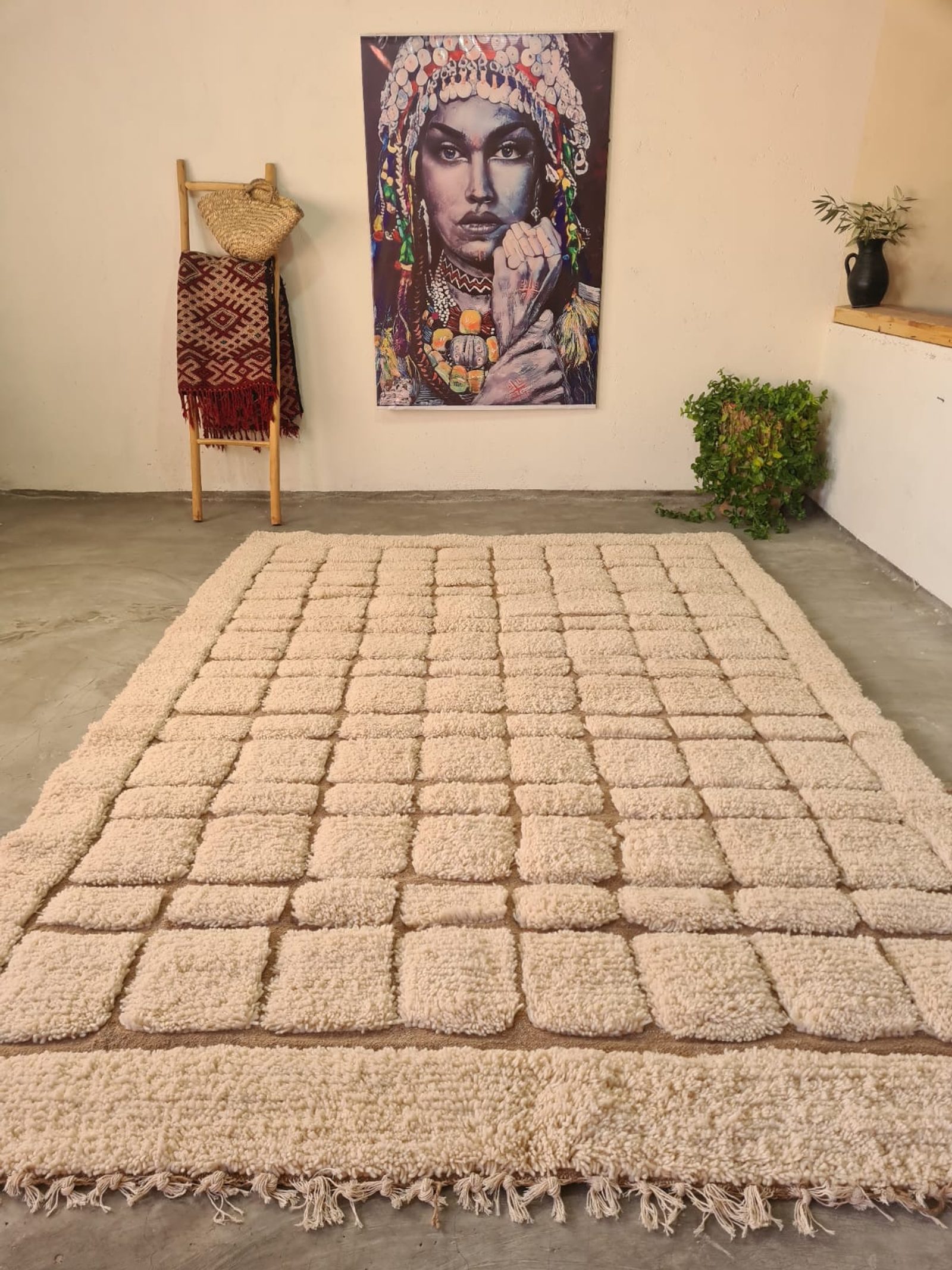 The Cloud Grid — Authentic Beni Mrirt Rug — view 4