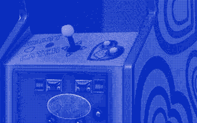 A single upright arcade cabinet standing alone against a plain background.