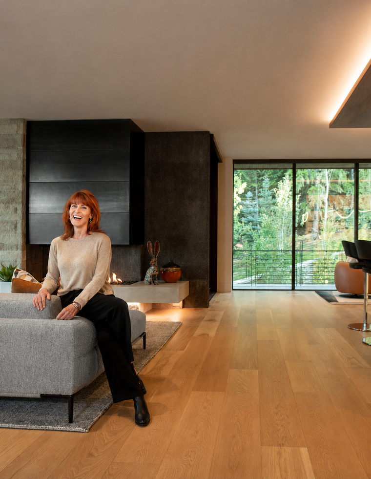 Marian Rockwood in a client's living room