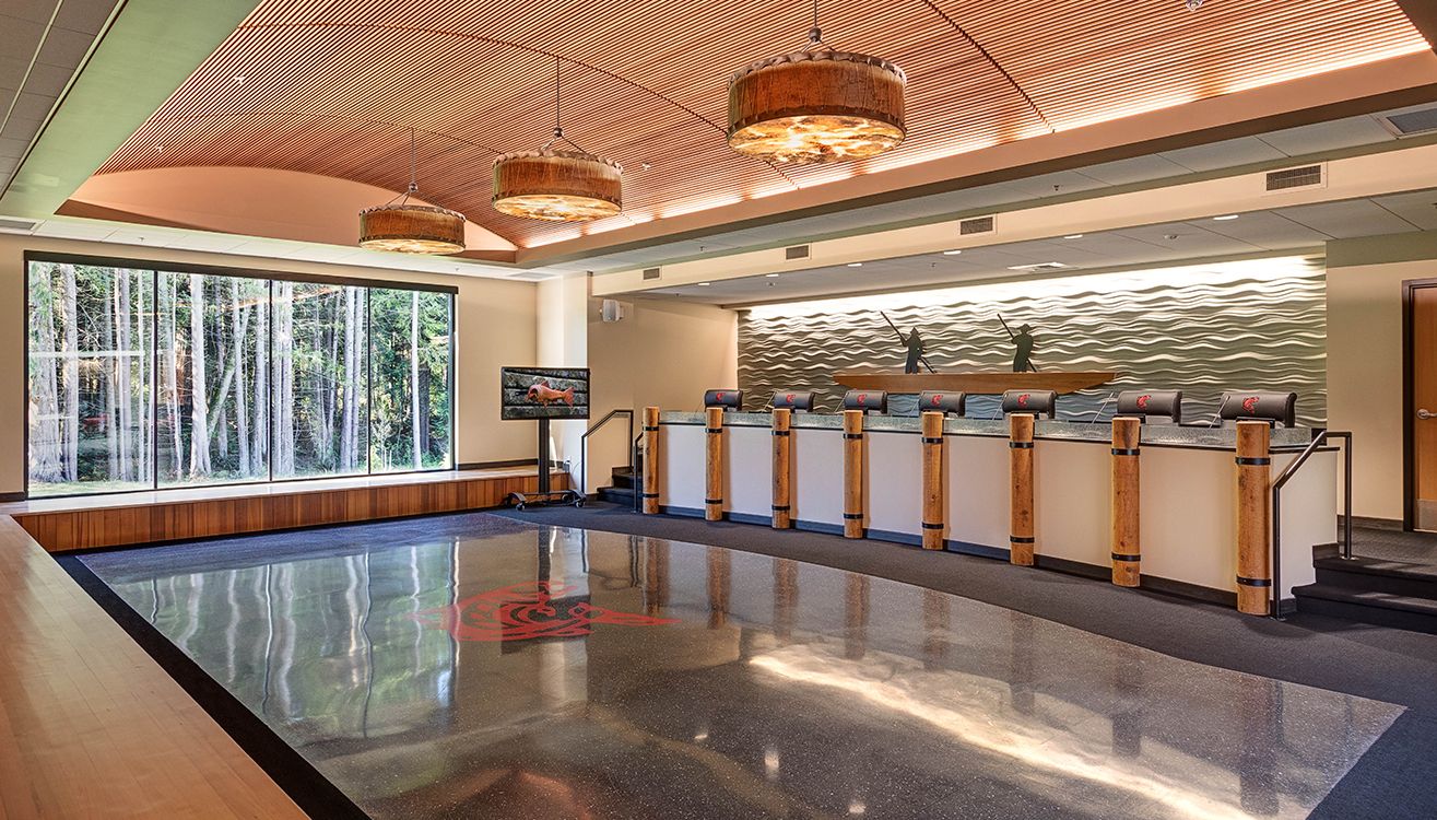 Timber-framed civic interior completed by Gaffney Construction