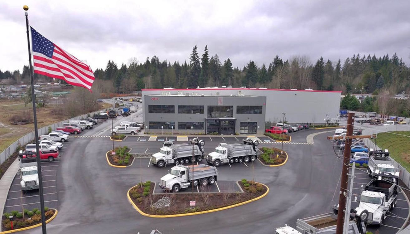 Trucks outside the completed OSW facility.