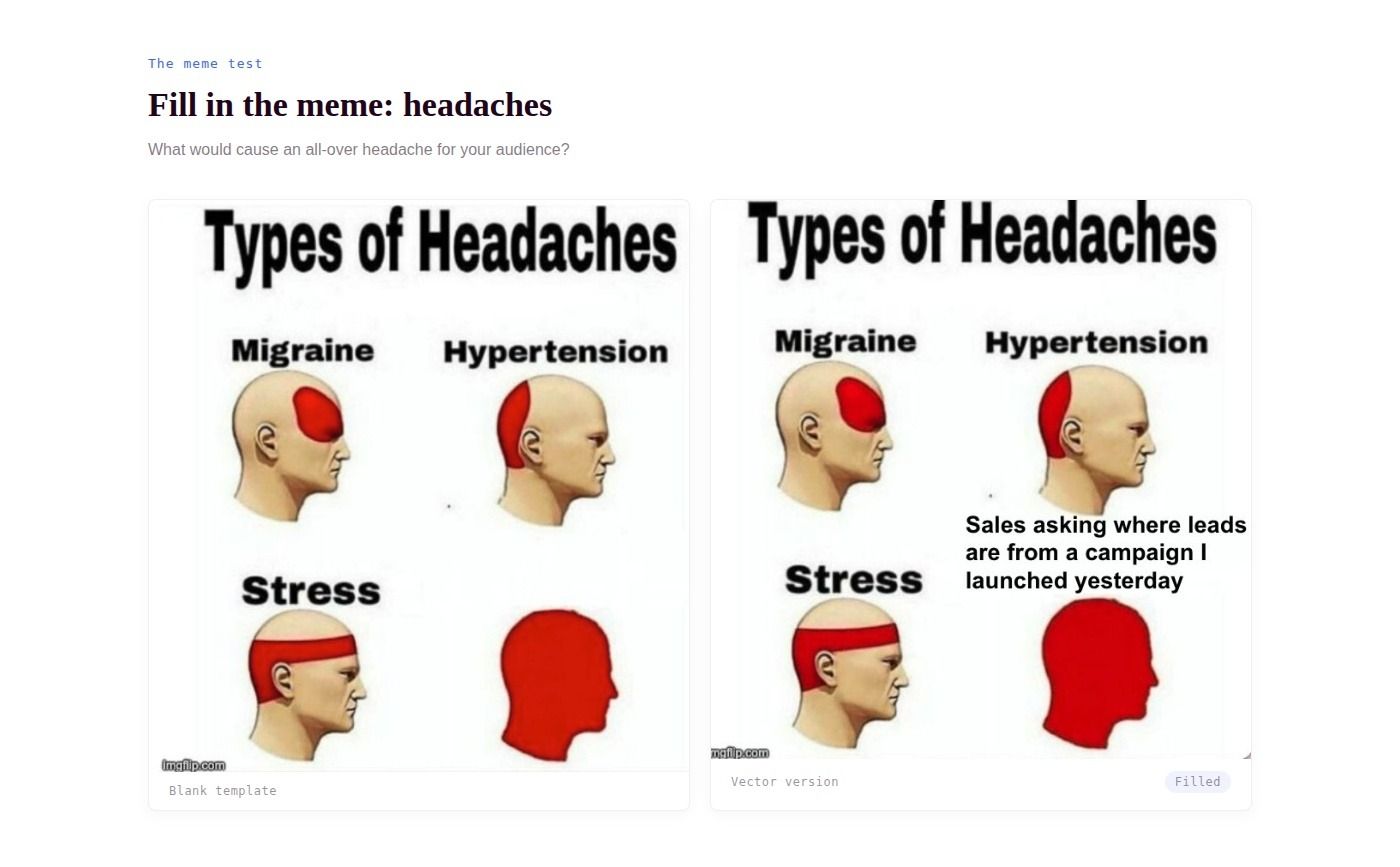 Fill in the meme: headaches