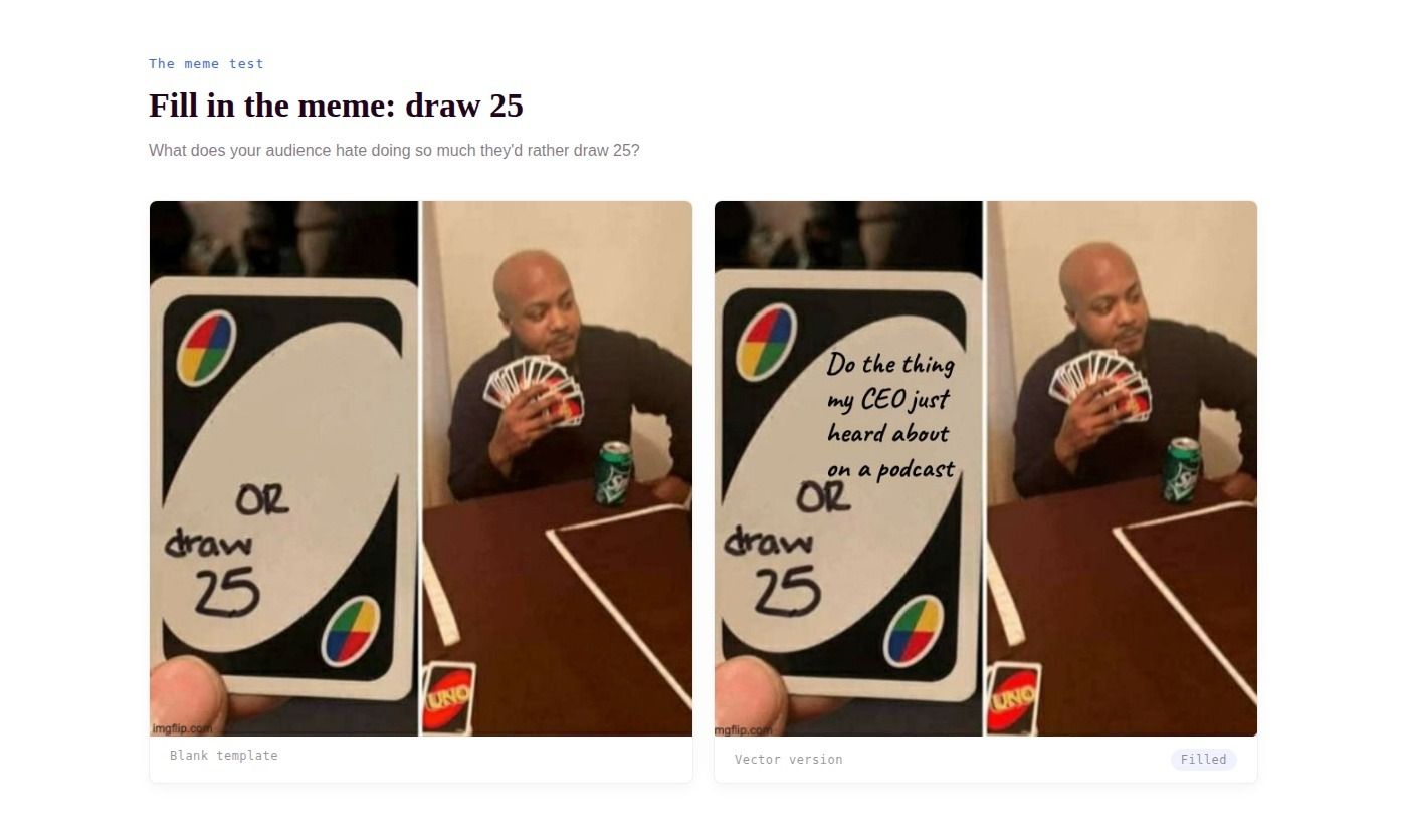 Fill in the meme: draw 25