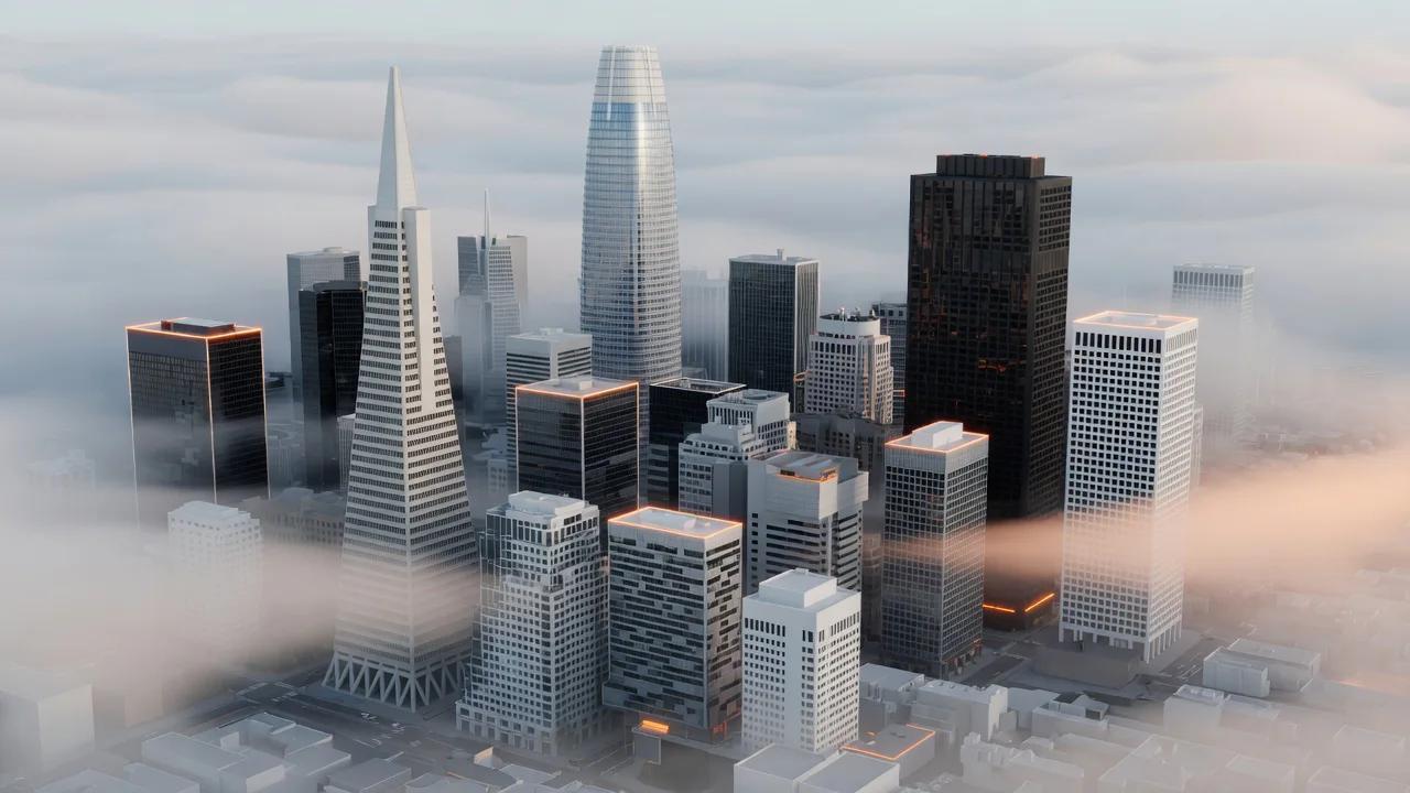 3D illustration of San Francisco, United States