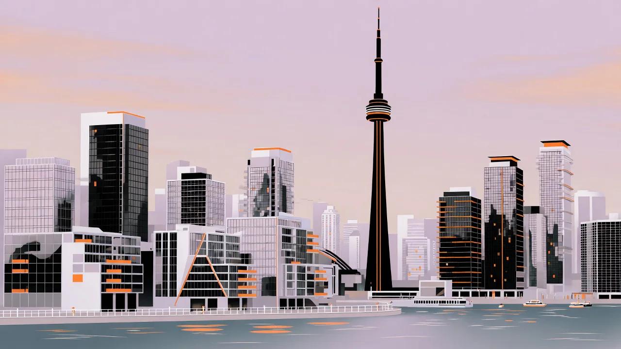 3D illustration of Toronto, Canada