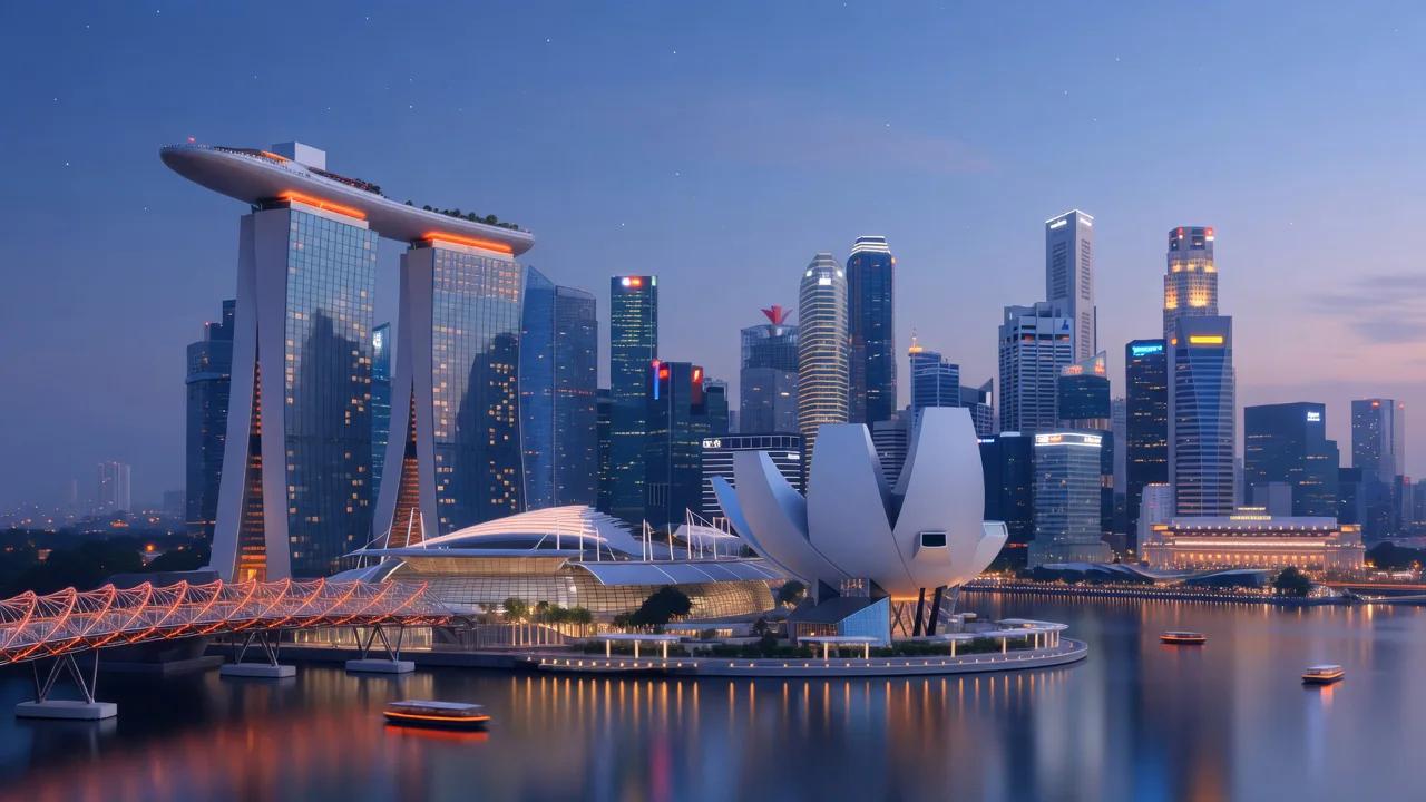 3D illustration of Singapore, Singapore