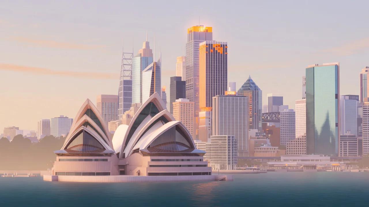 3D illustration of Sydney, Australia