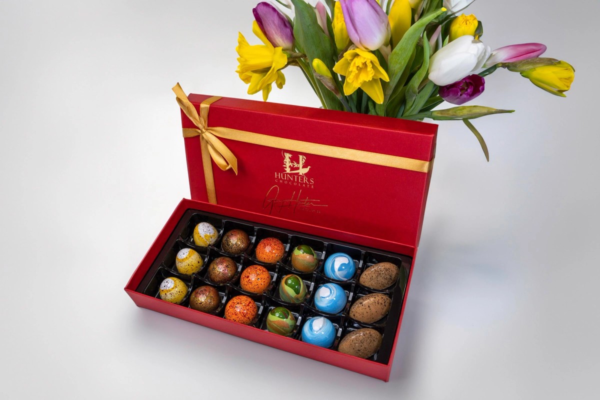 Hunters Chocolate — Red Box, Three-Quarter