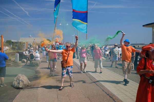 Smoke and colour on the prom