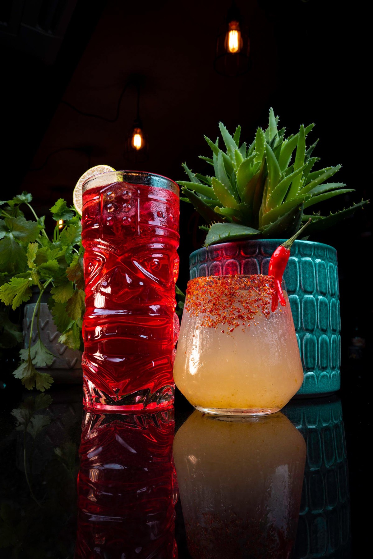 Two Cocktails, Dark Bar