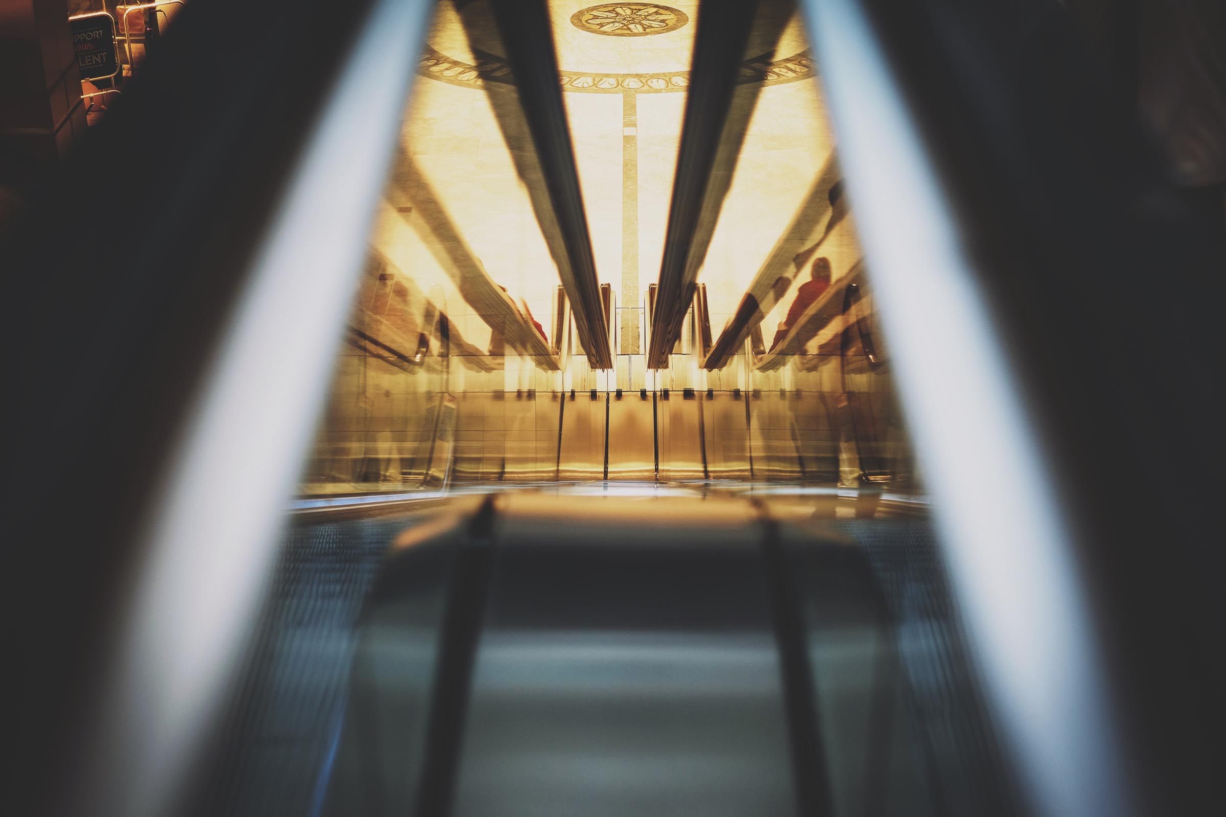 Down the stairs