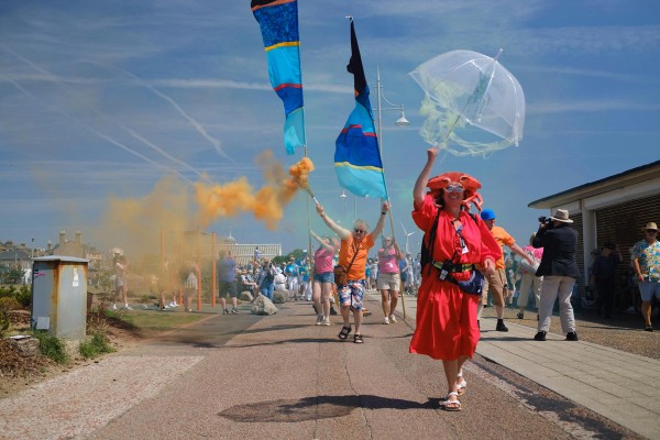 Smoke and colour on the prom