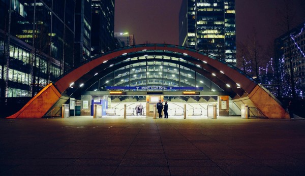 Canary Wharf after dark