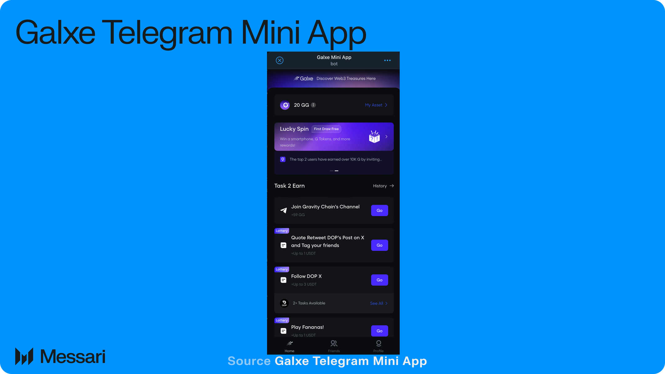 Galxe Telegram mini app