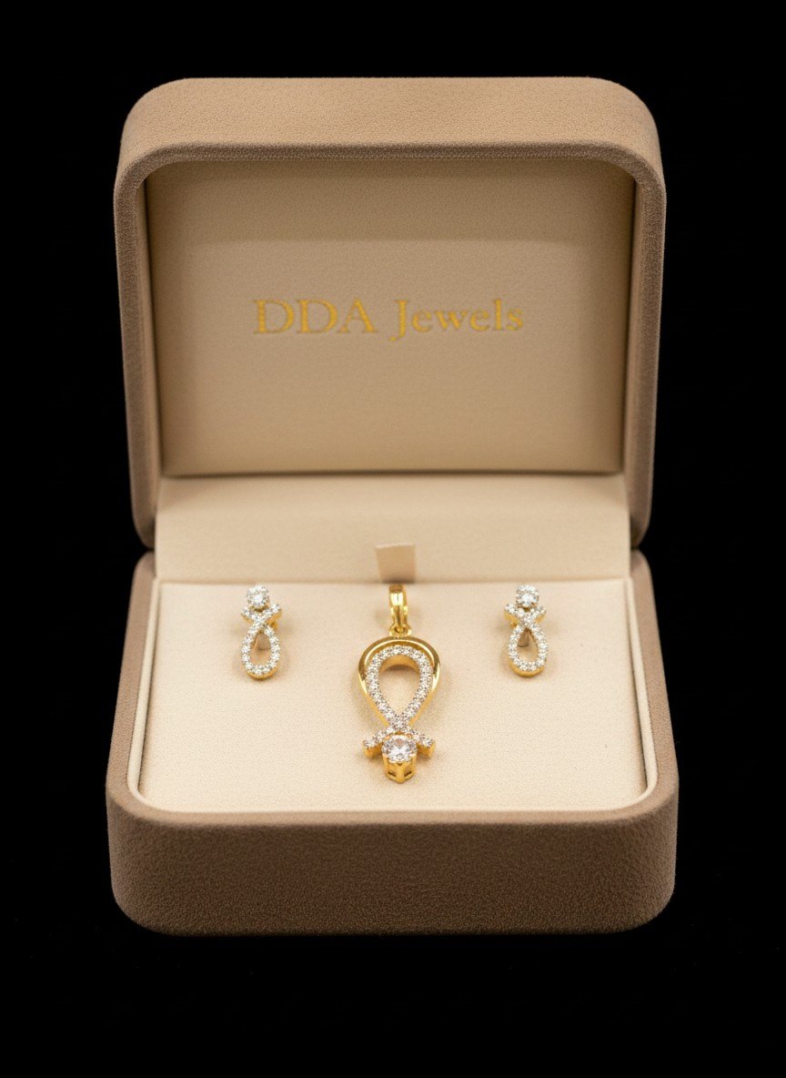 Oval halo drop diamond pendant set with matching earrings