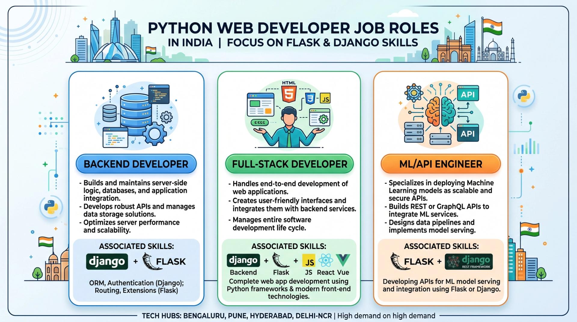 Python web developer job roles in India linked to Flask and Django skills.