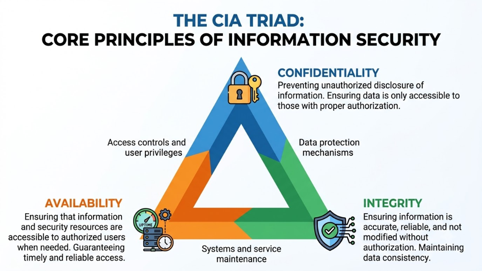 CIA Triad diagram explaining confidentiality, integrity, and availability in security testing