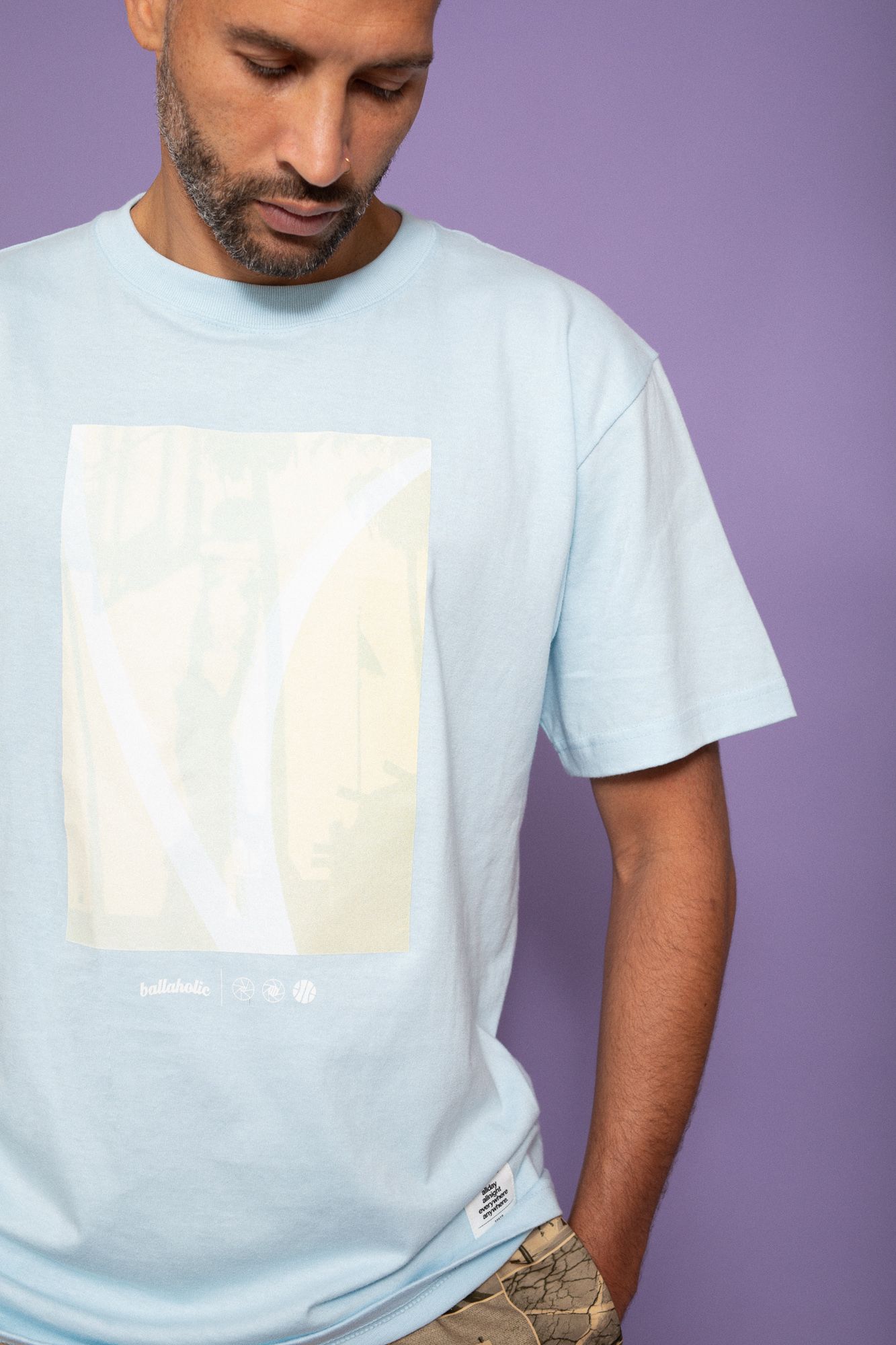 Double Exposure Tee — light blue - Asphalt Chronicles