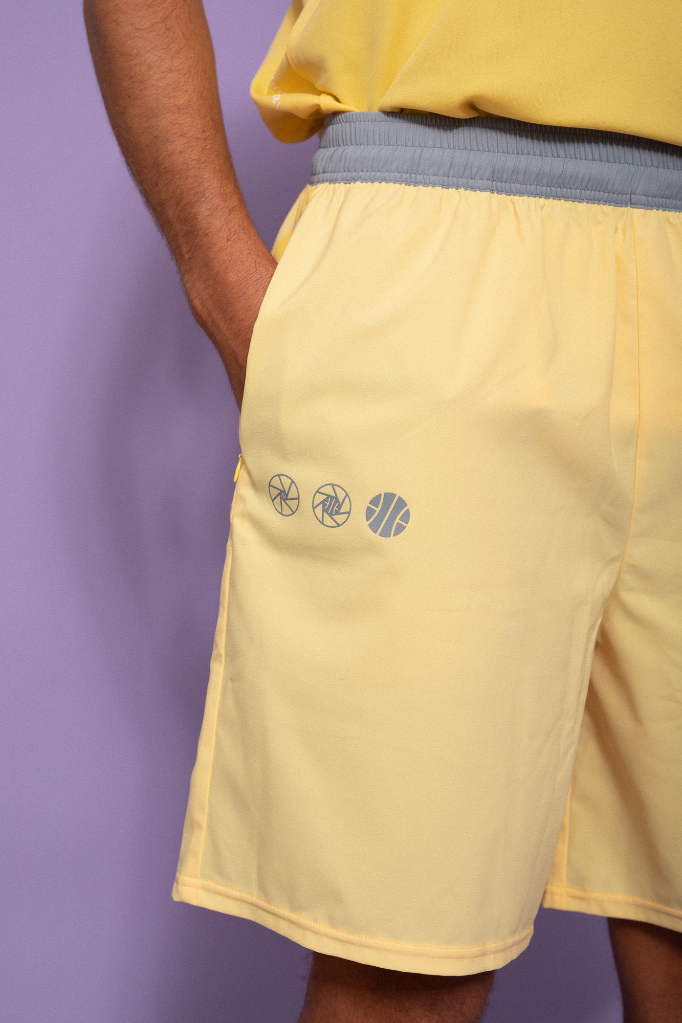 Aperture Zip Shorts — yellow/gray - Asphalt Chronicles
