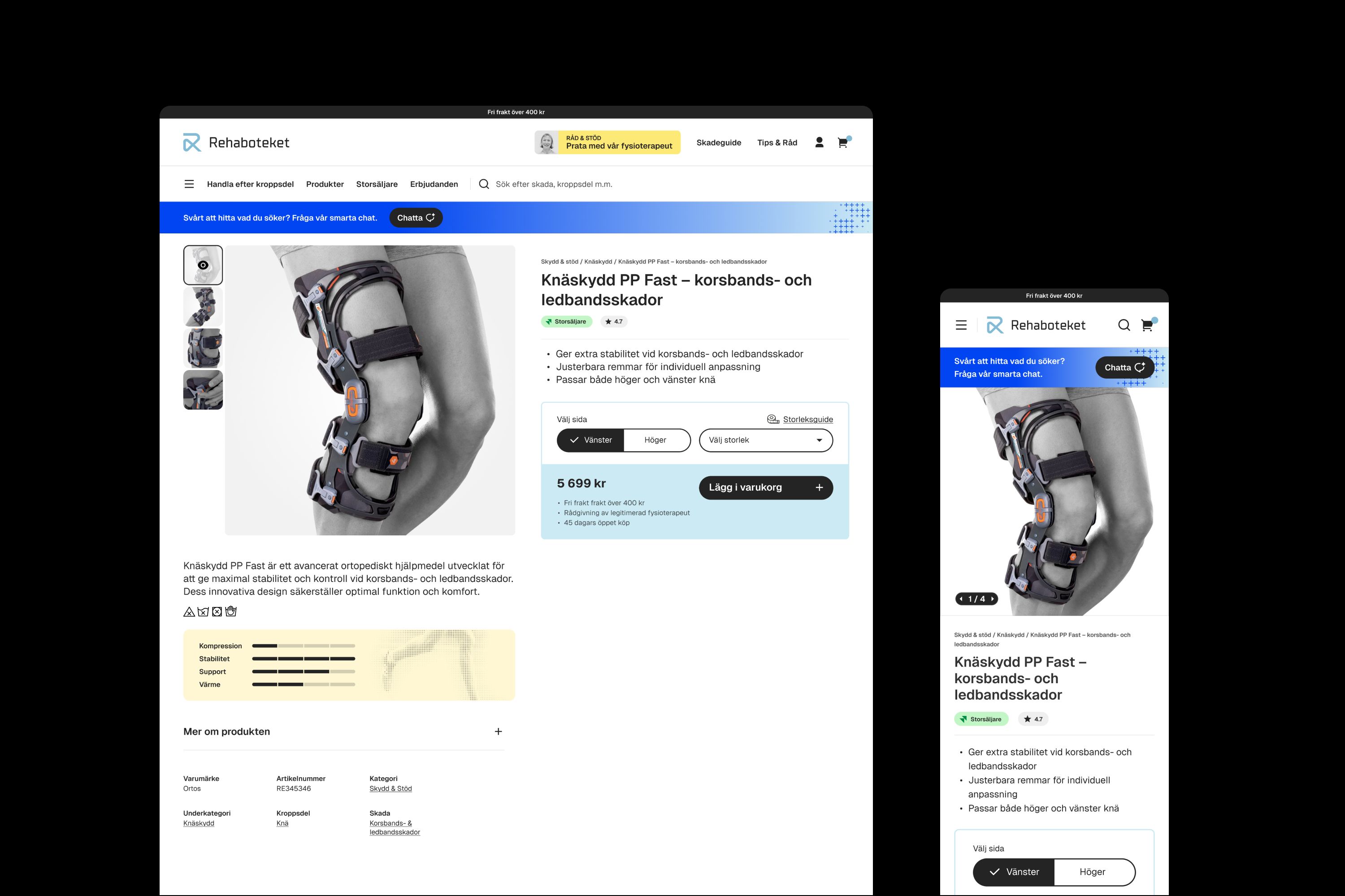Rehaboteket replatform to Shopify Plus