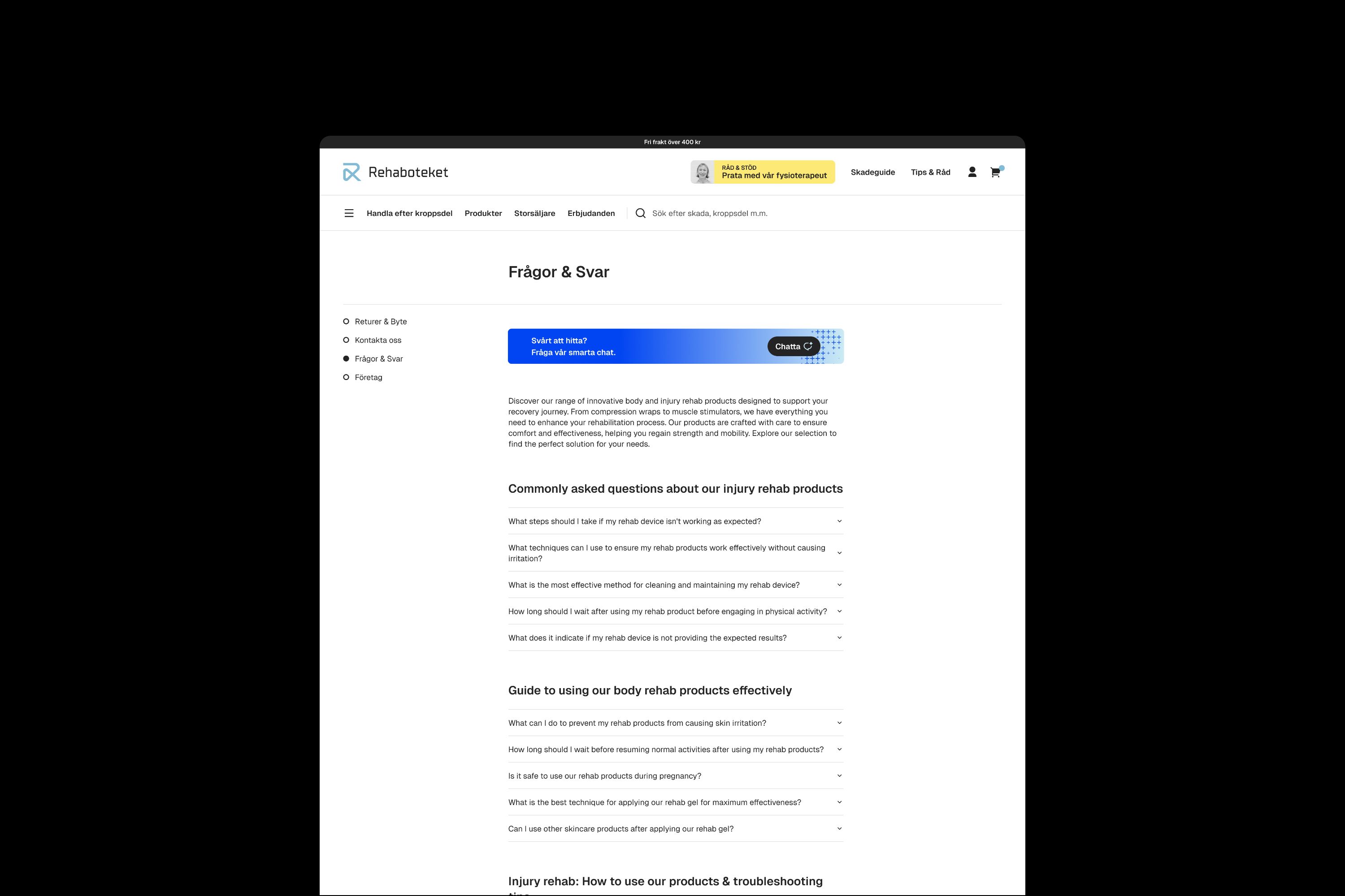 Rehaboteket replatform to Shopify Plus