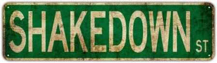 Product Image of Shakedown St Metal Tin Outdoor Road Sign, 16X4 Inch
