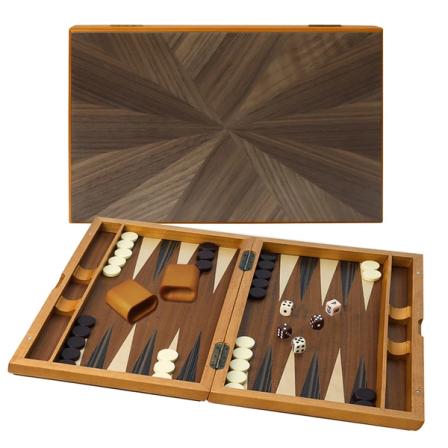 Product Image of Premium Wooden Folding Inlay Backgammon Board Game Set