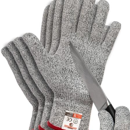 Product Image of HereToGear Cut Resistant Gloves XS Kids 8-12, 2 Pairs, Food Grade, Level 5, Whittling, Wood Carving