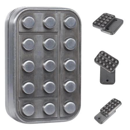 Product Image of Silver EDC Haptic Fidget Slider Toy, Magnetic Building Blocks
