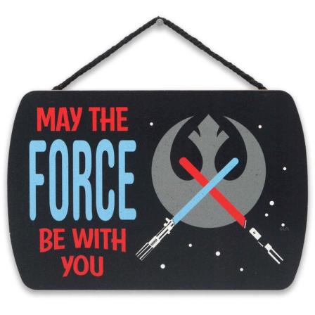 Product Image of Disney Star Wars May the Force Be With You Rebel Alliance Hanging Wood Wall Decor 