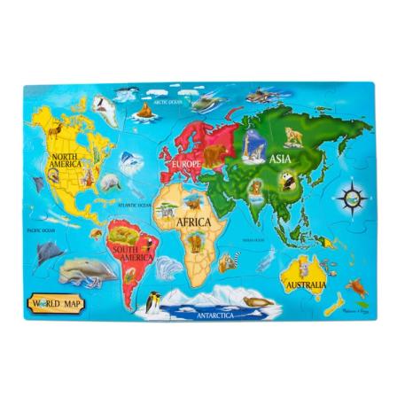Product Image of Melissa & Doug World Map Jumbo Jigsaw Floor Puzzle (33 pcs, 2 x 3 feet)