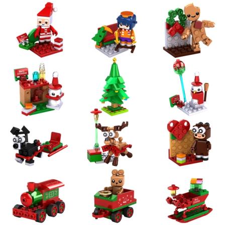 Product Image of WINGIFT 12 in 1 Christmas Building Block Set, Mini STEM Toys, Party Favor