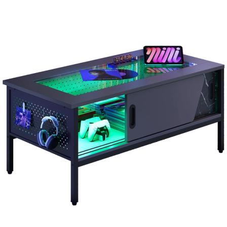 Product Image of Bestier 42 Inch LED Coffee Table with Storage, Sliding Doors