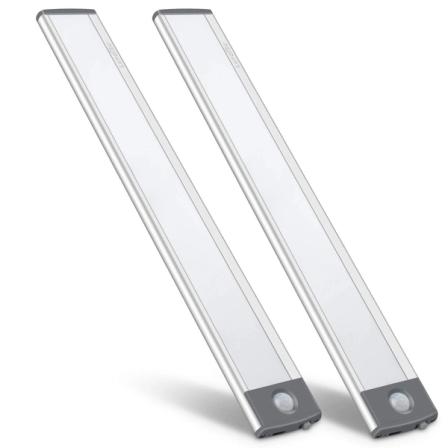 Product Image of LED Motion Sensor Light, 54-LED Under Counter Lighting, 2 Pack, USB Rechargeable