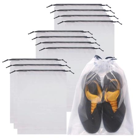 Product Image of Set of 12 Transparent Shoe Bags - Clear Shoes Storage Pouch with Rope