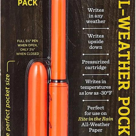Product Image of Rite in the Rain All-Weather EDC Pen, 2-Pack, Black 0.9mm Ink, Fine Point (No. OR92)