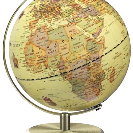 Product Image of Waldauge 9" Illuminated Globe, HD Map, LED Lamp, Heavy Metal Base