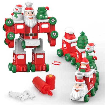 Product Image of Christmas Train Building Set - Santa Transforming Robot