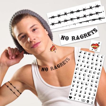 Product Image of White Trash Temporary Tattoos - Skin-Safe - Removable
