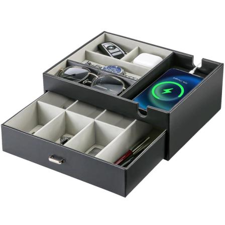 Product Image of Double Layer Valet Tray for Nightstand and EDC Organizer