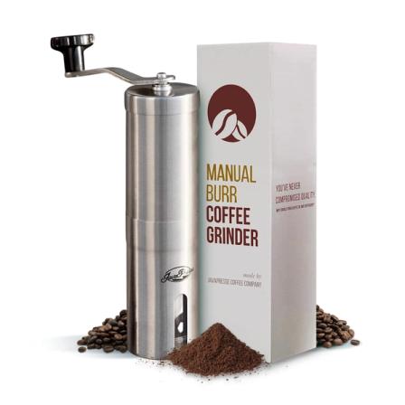 Product Image of Manual Coffee Grinder, Stainless Conical Burr with Hand Crank and 18 Settings