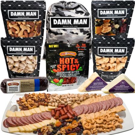 Product Image of Ultimate Food Gifts for Men - 2 lbs Cheese, Sausage, Jerky, Nuts, Birthday Gift Box