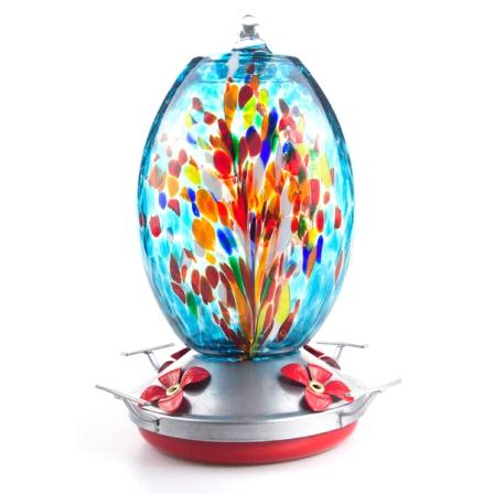 Product Image of Muse Garden - Blown Glass Hummingbird Feeder