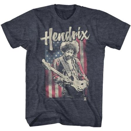 Product Image of Jimi Hendrix - USA Flag - Distressed T-Shirt