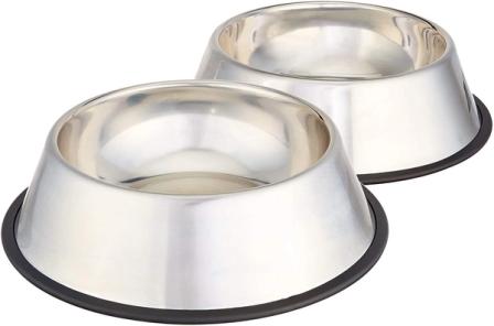 Product Image of Stainless Steel - Non-Skid - Dog Water And Food Bowl - 2-Pack