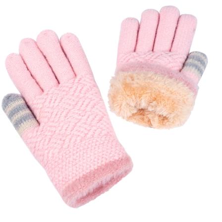 Product Image of Kids Thermal Knit Gloves - Warm Wool Fleece Lined Mittens, 1 Pair