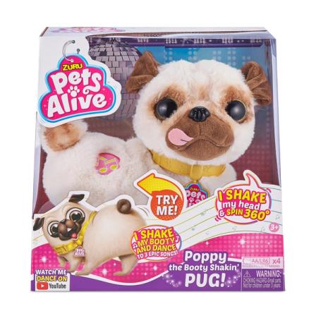 Product Image of Pets Alive Poppy The Booty Shakin’ Pug – Interactive Dancing Plush Puppy