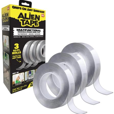 Product Image of Alientape Nano Double Sided Tape, 10ft Set of 3, Heavy Duty, Removable