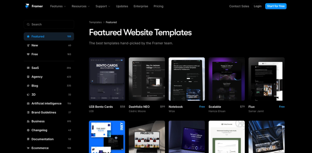 image of Framer Website Templates