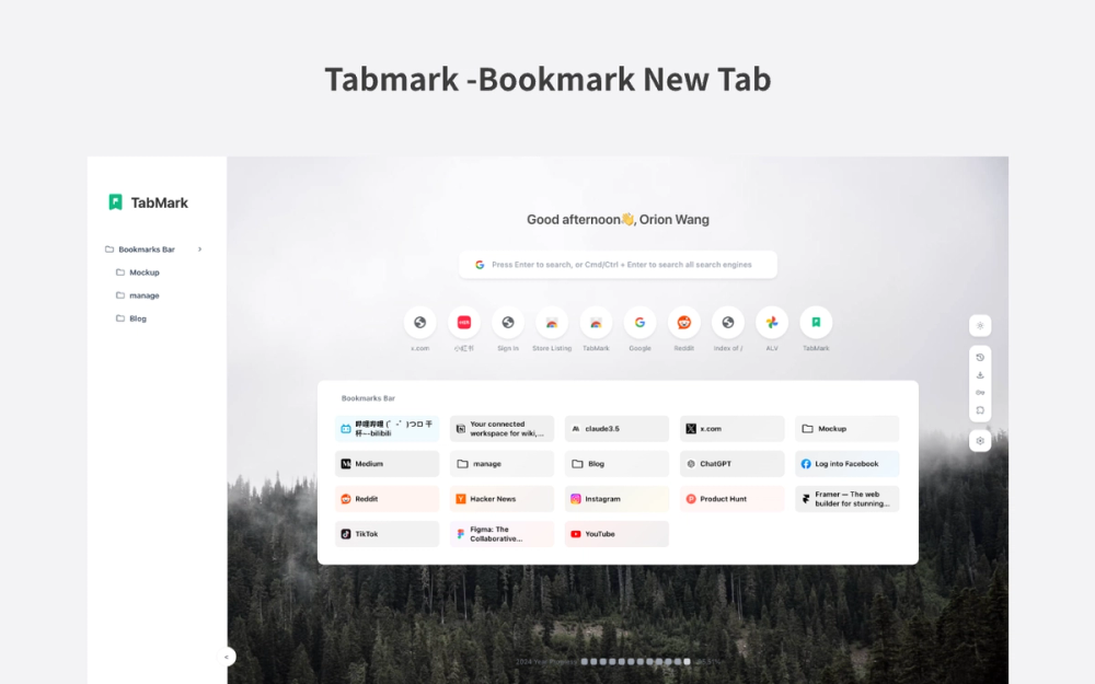 image of tabmark-bookmark new tab